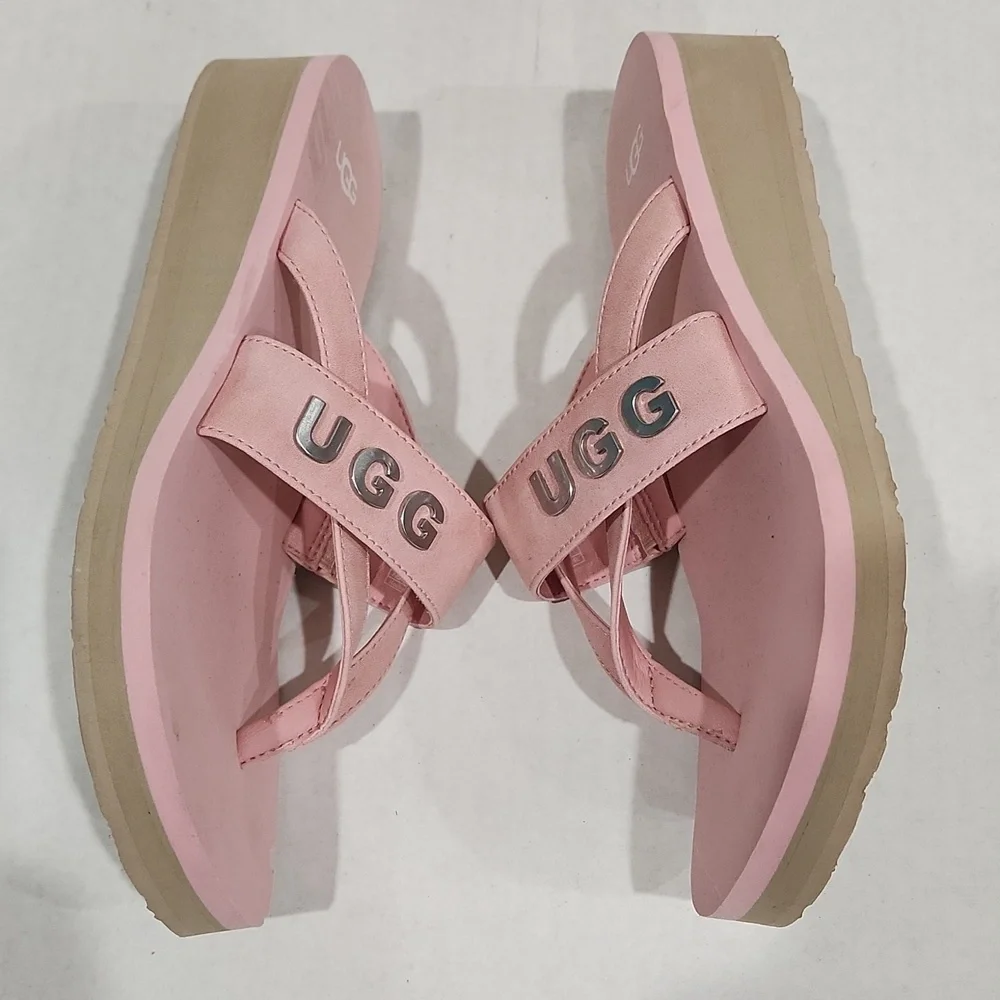 UGG Luna Logo Charm Wedges Size 8